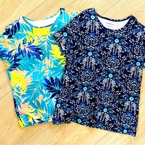 Two PM Scoop Neck Short Sleeve Tops
